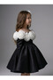 Girl's Black Evening Dress – Floral Collar Detail, Special Occasion and Birthday Dress - 4