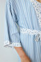 Light Blue Lilah Striped Short Sleeve Dress with Tie Detail - 3