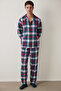 Plaid Light Men's Long Sleeve Shirt Pajama Set - 3