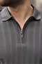 Anthracite Half Zip Polo Collar Men's Knitwear T-Shirt E7458 - 3