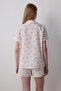 Ellie Cotton Shirt Shorts Off White Pajama Set - 4