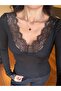 Women's Lace Detailed V-Neck Long Sleeve Blouse Nsa-58060 - 4
