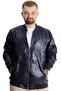 Fashion XL Large Size Men's Summer Thin College Coat Zipper Jesica 22612 Navy Blue