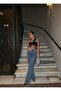 Women's Rhinestone High-Waisted Palazzo Lycra Fit Jeans
