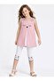 Cat Themed Woven Fabric Designed, Girl's Tunic & Leggings Set - 4