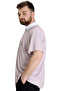 Mode XL Large Size Men's T-Shirt Polo Neck Striped Kagi 23340 Claret Red - 6