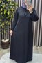Women's Hijab Clothing Plus Size Square Neck Robe Lina Dress - 7