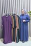 Women's Hijab Clothing Plus Size Square Neck Robe Lina Dress - 8