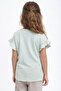 Girl's T-Shirt with Ruffle Sleeves - 4