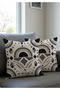 Punch Embroidery Look Digital Printed Set of 4 Modern Boho Style Velvet Textured 4-Piece Throw Pillow Covers - 2