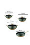 Caldora 7 Piece Granite Casserole Cookware Set with Green Gold Handles - 20/24/26 Deep /26 Casserole Pan - 3