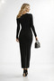 Modern Cut Black Cut-Out Detailed Bodycon Midi Dress - 5