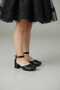 Girl's Black Colored Square Heeled Evening Shoes - 2