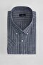 Men's Big Size Plus Size Short Sleeve Striped Buttoned Collar Single Pocket Linen Texture Summer Shirt - 2