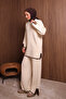 Women's Oversized Tight Knit Slit Hijab Knitwear Set 1146 - 3