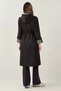 Bdart Hooded Striped Long Trench Coat with Drawstring Waist - 6