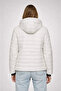 Puffer Hooded Zip Jacket Water-Repellent Quilted Lined Fabric Pocketed Winter Relaxed Fit - Cream - 2