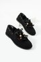 Women's Black Suede Tasseled Beaded Loafer Shoes - Comfortable Moccasin Ballerina Ansel