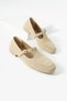 Women's Beige Buckle Belted Flat Sole Casual Loafer Ballerina Shoes Nera - 3