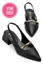 Women's Black Casual Pointed Toe 3 cm Low Heel Shoes – Metal Accessory Data