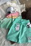Green Character Printed Girl's 2-Piece Set - 4