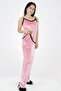 Women's Black Pink Velvet Long Bottoms