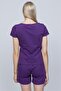 Women's Purple V-neck T-shirt - 2