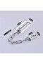 1pc Security Door Chain Home Office Lock Guard Latch Stainless Steel Silver Sliding Fastener For ... - 4