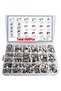 600Pcs Single Ear Hose Clamps kit 6.5-33.1mm 304 Stainless Steel Hoses clips Crimp Rings, Steples... - 6