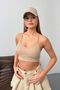 Women's Rope Strap Ribbed Slim Fit Bustier Beige - 26m 9027 - 4