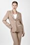 Garnili Single Button Classic Women's Jacket-Stone - 1186100 - 5