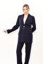 American Collar Modern Long Women's Jacket - Navy Blue - 1187100 - 3