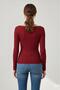 Women's Red Slim Fit Long Sleeve Blouse - 4