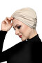 Butterfly Lined Beige Ready-Made Turban Hijab Pool Cap Suitable for Medical Use - 4