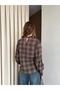 Brown Shirt with Bow Detail on the Collar - 507 - 4