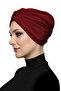 Butterfly Lined Burgundy Ready-To-Wear Turban Hijab Pool Cap Suitable for Medical Use - 4