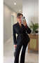Farrah Black Belted Blazer Jacket