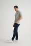 Gray Flexible Cotton Standard Fit Men's T-Shirt with Minimal Logo - 4