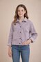 Pink Girl's Gabardine Fabric Jacket with Button Detail on the Back 23569 - 2