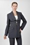 American Collar Modern Long Women's Jacket - Smoked - 1187100