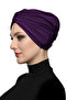Butterfly Lined Purple Ready-Made Turban Hijab Pool Cap Suitable for Medical Use - 5