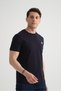 Navy Blue Flexible Cotton Standard Fit Men's T-Shirt with Minimal Logo - 3