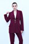 American Collar Modern Long Women's Jacket - Plum - 1187100 - 5