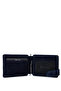 Men's Genuine Leather Navy Blue Nubuck Card Holder - 3