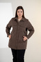 Plus Size Women's Gabardine Shirt with Pocket Detail Khaki - 8