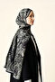 Zeraf Wool Silk Shawl - Black - 3