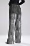 Women's Gabardine Fabric Leather Print Detailed Design Top and Bottom Set - 6