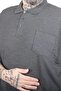 Mode XL Large Size Men's Classic Pique Polo Neck T-Shirt with Pockets 20550 Anthracite - 3