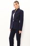 Classic Women's Jacket with Stand Collar - Navy Blue - 1188100 - 3