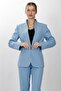Classic Women's Jacket with High Collar Model - Sky Blue - 1188100 - 4